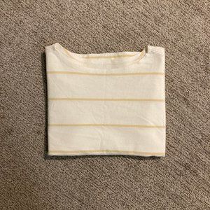 Everlane Modern Breton Tee, Size Medium (White/Tan)